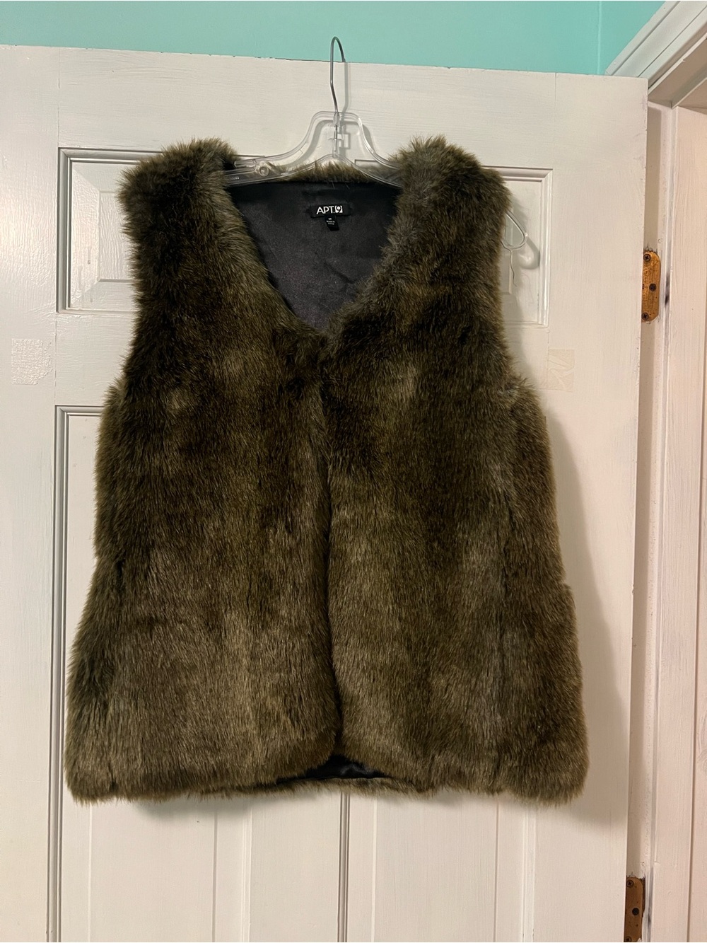 Apt. 9 Olive Green Faux Fur Vest - Women's Sleeveless Outerwear
